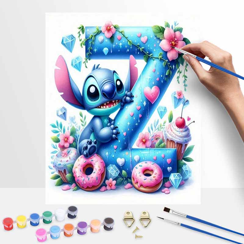 Disney Масляная живопись Живопись Искусство День рождения Стича Хобби Развитие Подарки Домашний декор