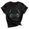 Винтажная Электро DJ Женская Музыкальная 100% Хлопковая Футболка Мужские Футболки Топ С Наушниками Топ Вечеринка Винил Девушка Футболка