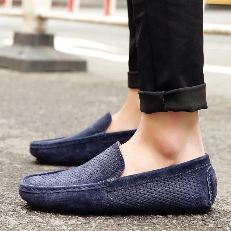 Fashion Classic Loafers Slip On Driving Men Shoes Casual Moccasins Luxury Leather Suede Man Shoes Flats Male Adulto Footwear
