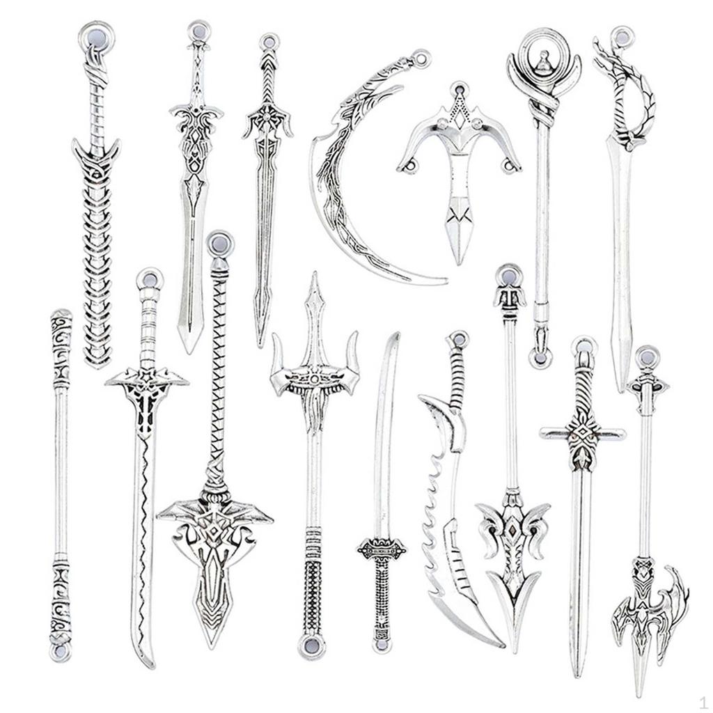 10x Key Chain Toy Antique Sword Dollhouse Set Novelty Crafts Supplies Retro Long Bookmark