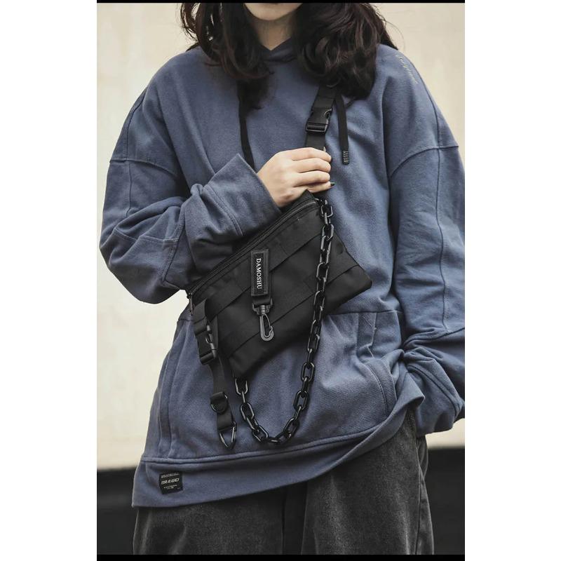 Функциональная тактическая нагрудная сумка для унисекс, модная пуля, жилет в стиле хип-хоп, уличная сумка, поясная сумка, женская черная сумка на грудь, сумка для снаряжения