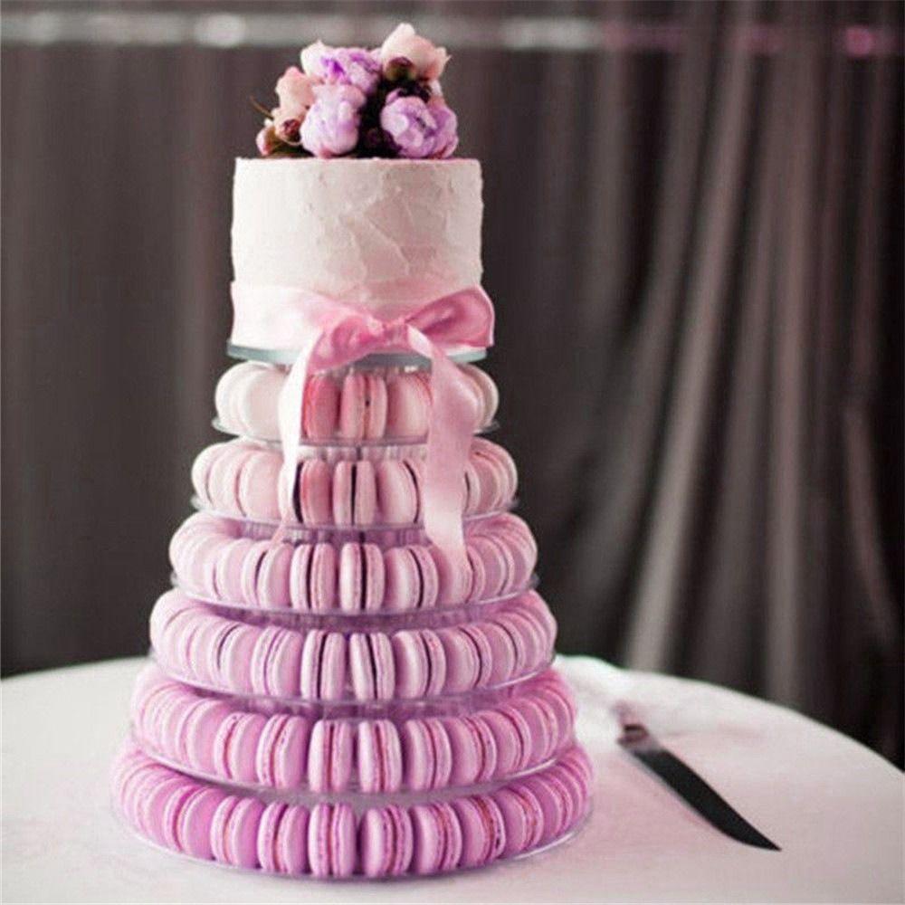 Clear Macaron Display Stand PET Material Cake Placing Rack Cupcake Tower Rack Macarons Display