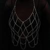Ximang Seller In Europe and America Hot Rhinestone Body Chains Vintage Eye-Catching Sexy Mesh Hollow-out Crystal Bra Chain Ximang