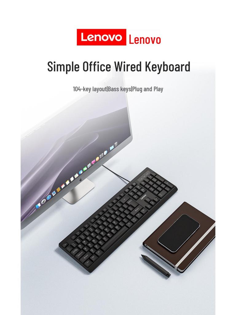 Тонкая эргономичная USB-клавиатура Lenovo с клавишами Micro-Arc