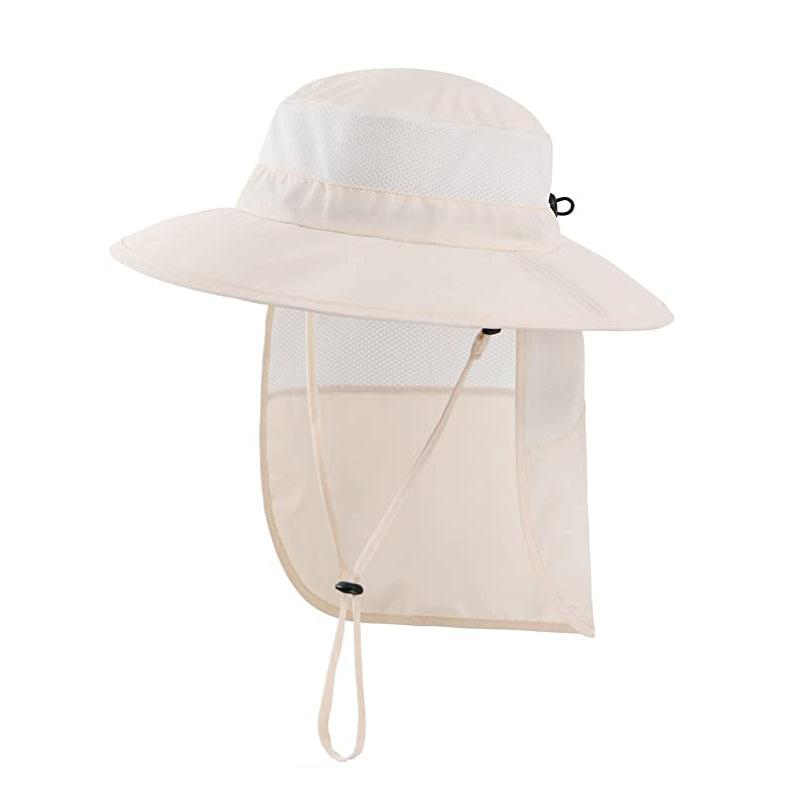 Outdoor sun hat Children's quick-drying breathable eaves sun protection bucket hat can store neck protection shawl hat