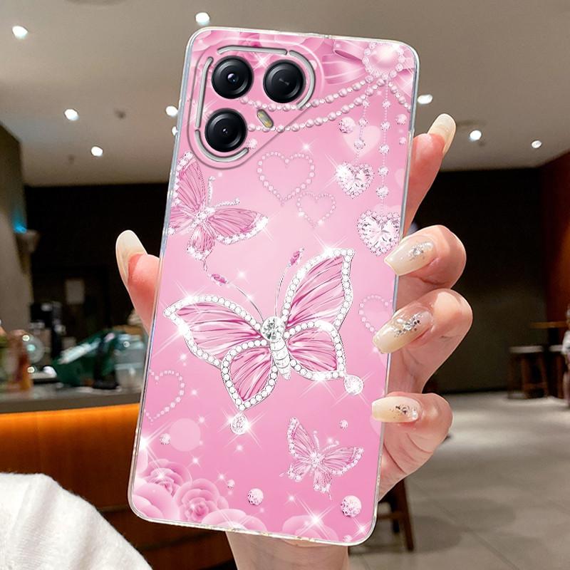 Для Tecno Pova 7 Pro LJ8 Чехлы Pova7 Ultra LJ9 Neo LJ6 LJ7 Funda Цветок Бабочка Чехол для Телефона Мягкий Силикон Прозрачный ТПУ Чехол