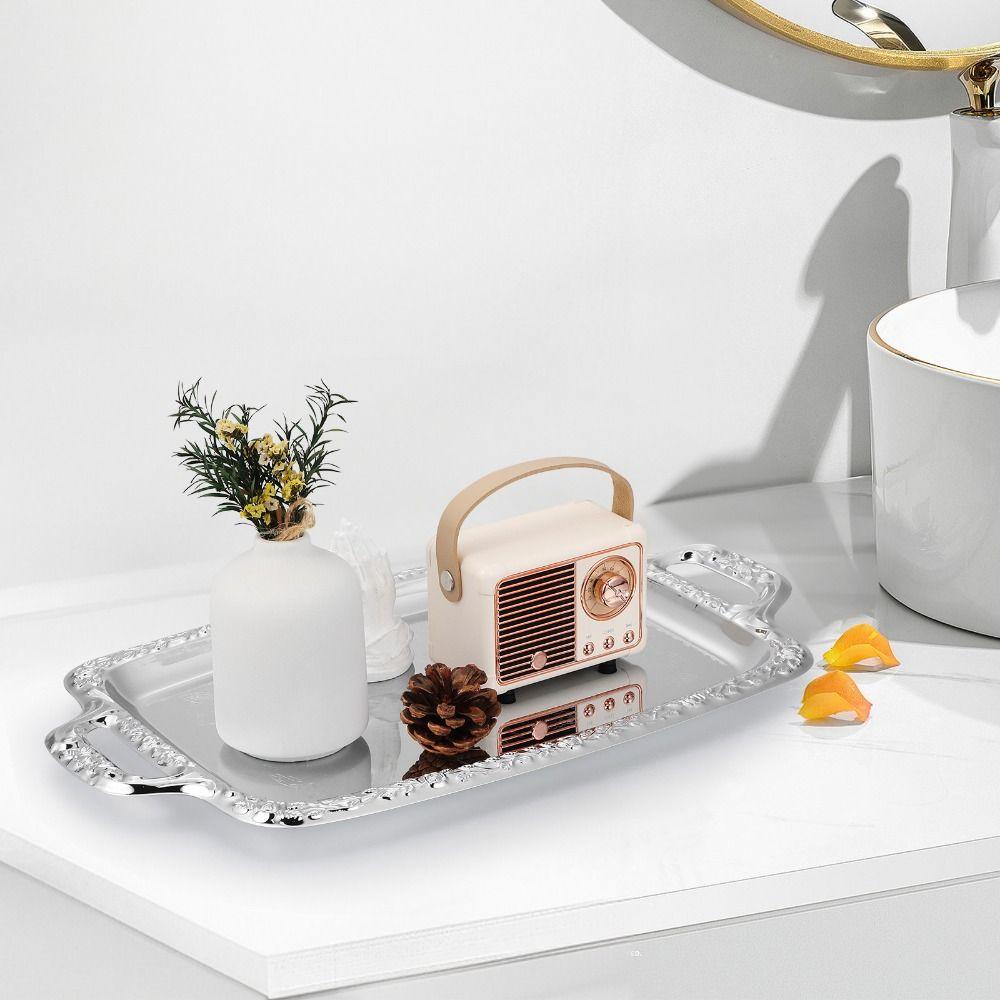 Metal Metal Serving Tray Stainless Steel Storage Tray Portable Charcuterie Tray Kitchen Use