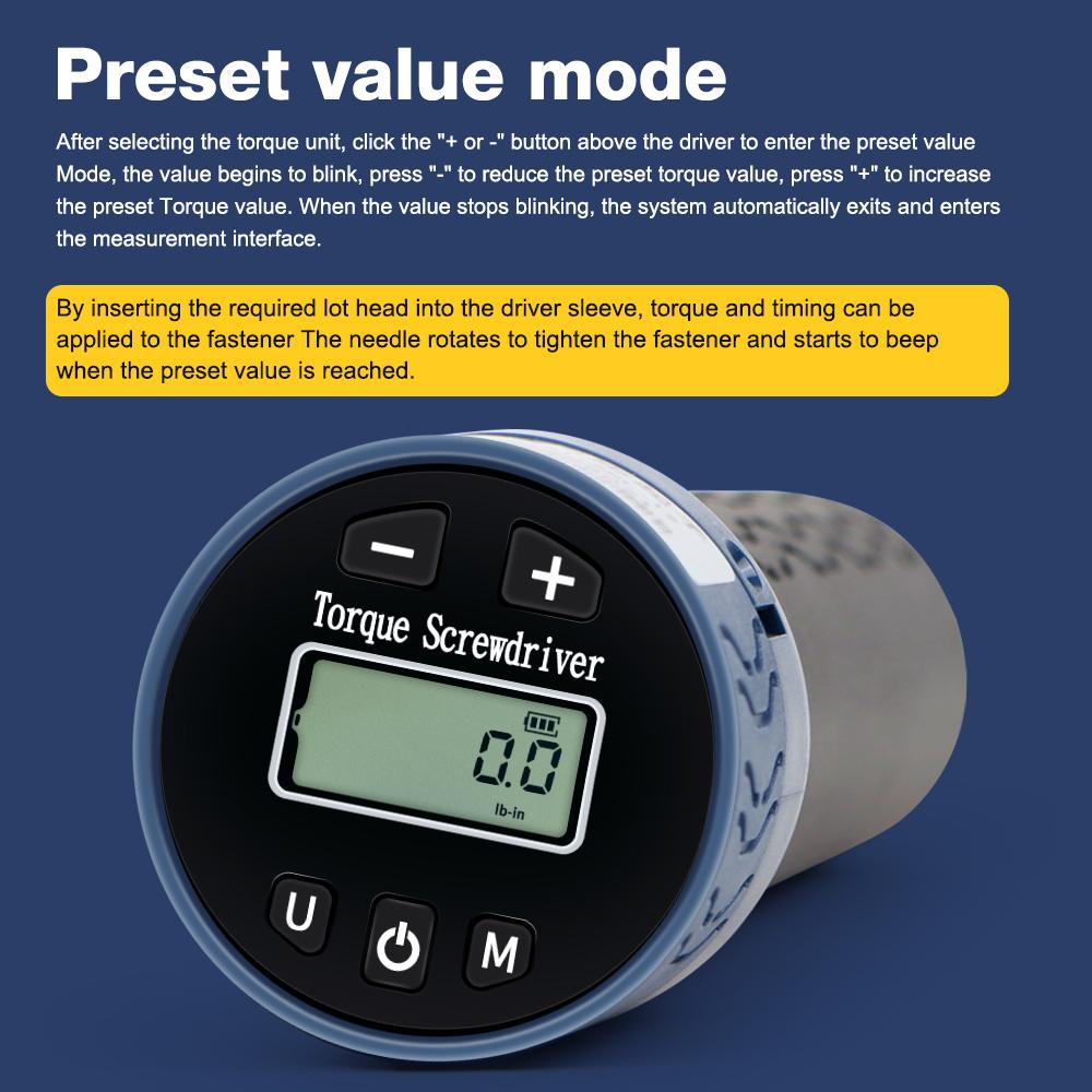Digital Torque Screwdriver 1/4" Drive Digital Screwdriver Torque Wrench Torque Screwdriver Electrician 1.2-12 N.m