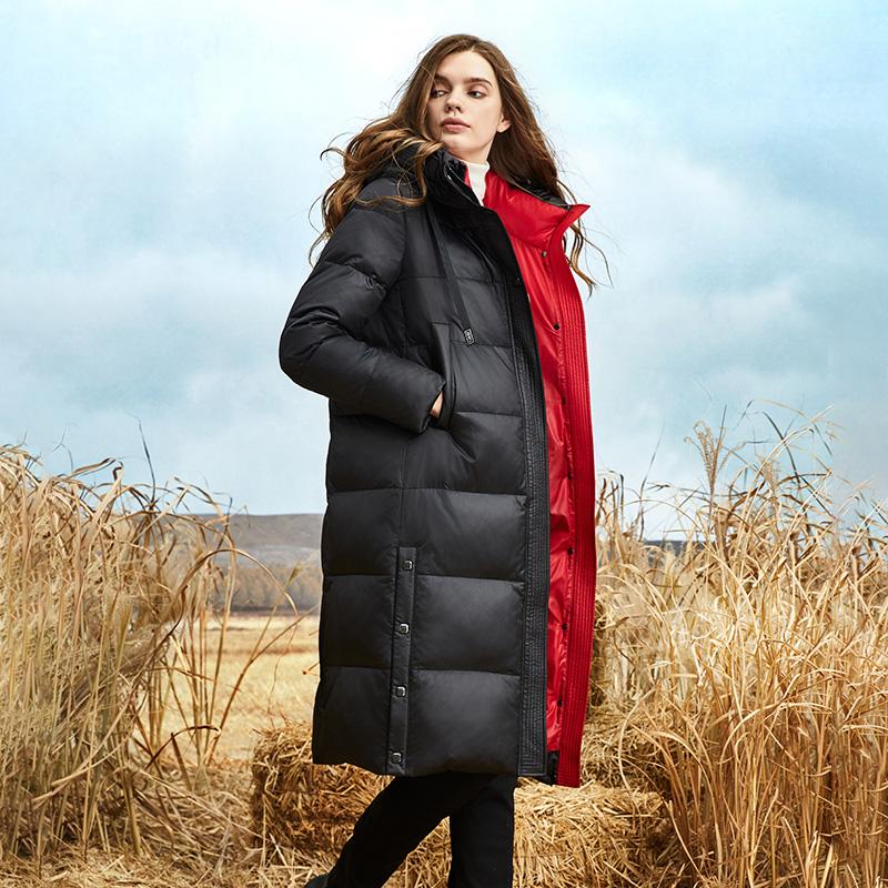 JAZZEVAR зимнее удлиненное хлопковое пальто, однотонное теплое уличное повседневное хлопковое пальто, хлопковая куртка с капюшоном