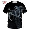 Skull Beer 3D Printed Gothic Horror Skull Men's Printed T-Shirt Party Street Casual T-Shirt Short Sleeve Round Neck Shirt Tops