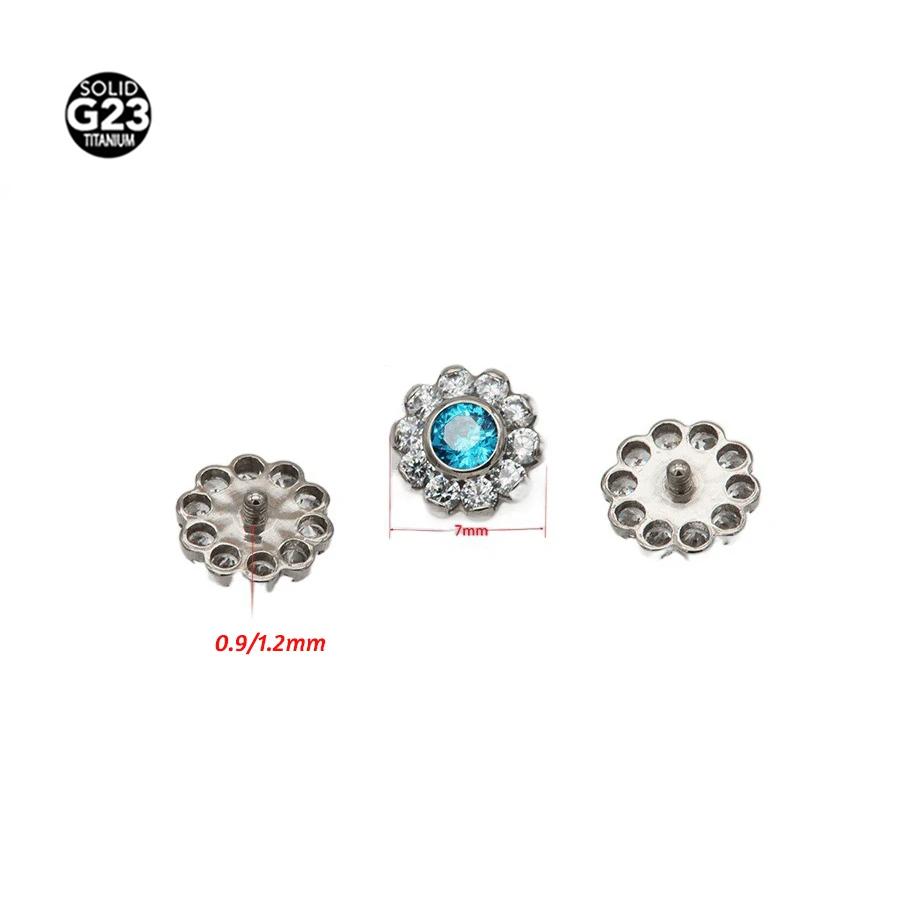 1 шт. F136 Титановый Микродермал Якорь с Цирконием Форма Луны Пирсинг Микродермал Цветок Звезда Пирсинг Skin Diver Пирсинг Украшения для Тела 14g