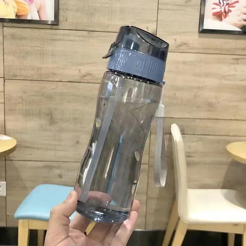580ml Plastic Water Bottle For Drinking Portable Gym Sport Tea Coffee Cup Kitchen Tools Kids Water Bottle For School Transparent