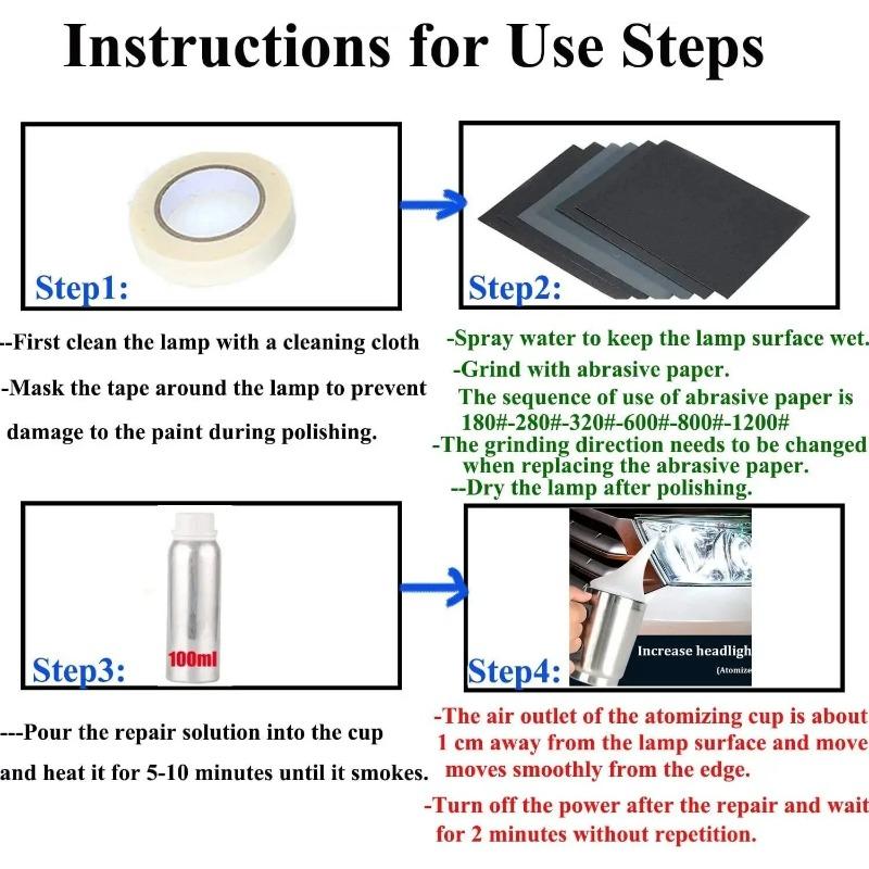 Набор для восстановления полировки автомобильных фар, 800 мл, полимерный фара, жидкий полимер, набор автоинструментов, набор для химической полировки