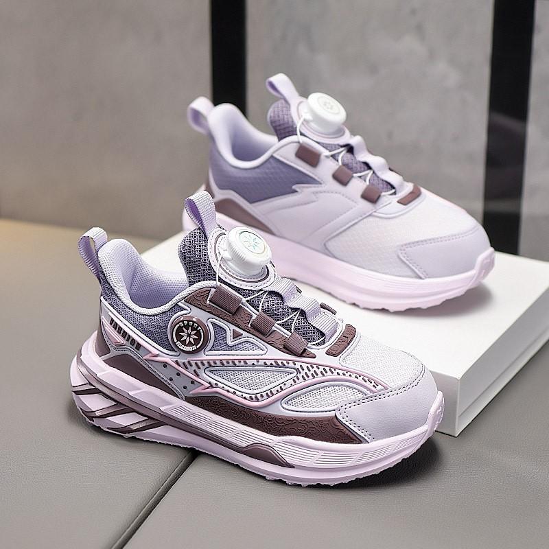 Youth style shoes Girls Chunky Sneakers Teens Lightweight Breathable PU Upper Anti-Slip Rubber Sole Casual Shoes