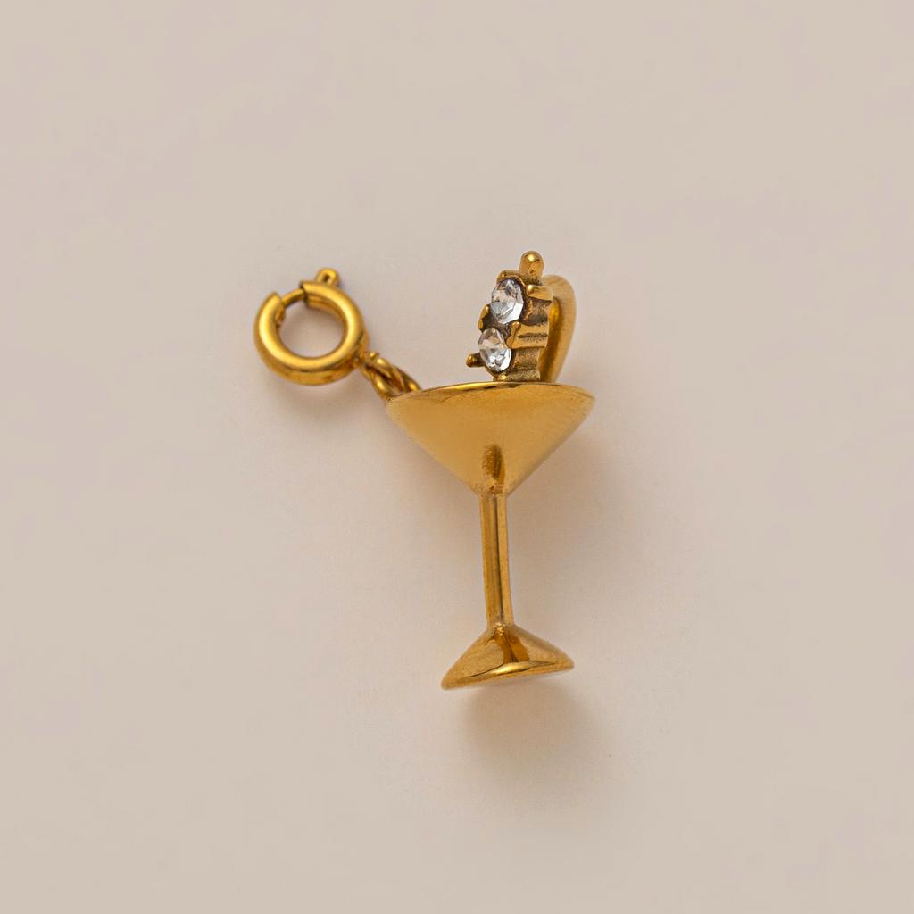 Stainless Steel DIY Cactus Coffee Cup Love Butterfly Pendant Vacuum Plated Gold in Furnace charms for jewelry