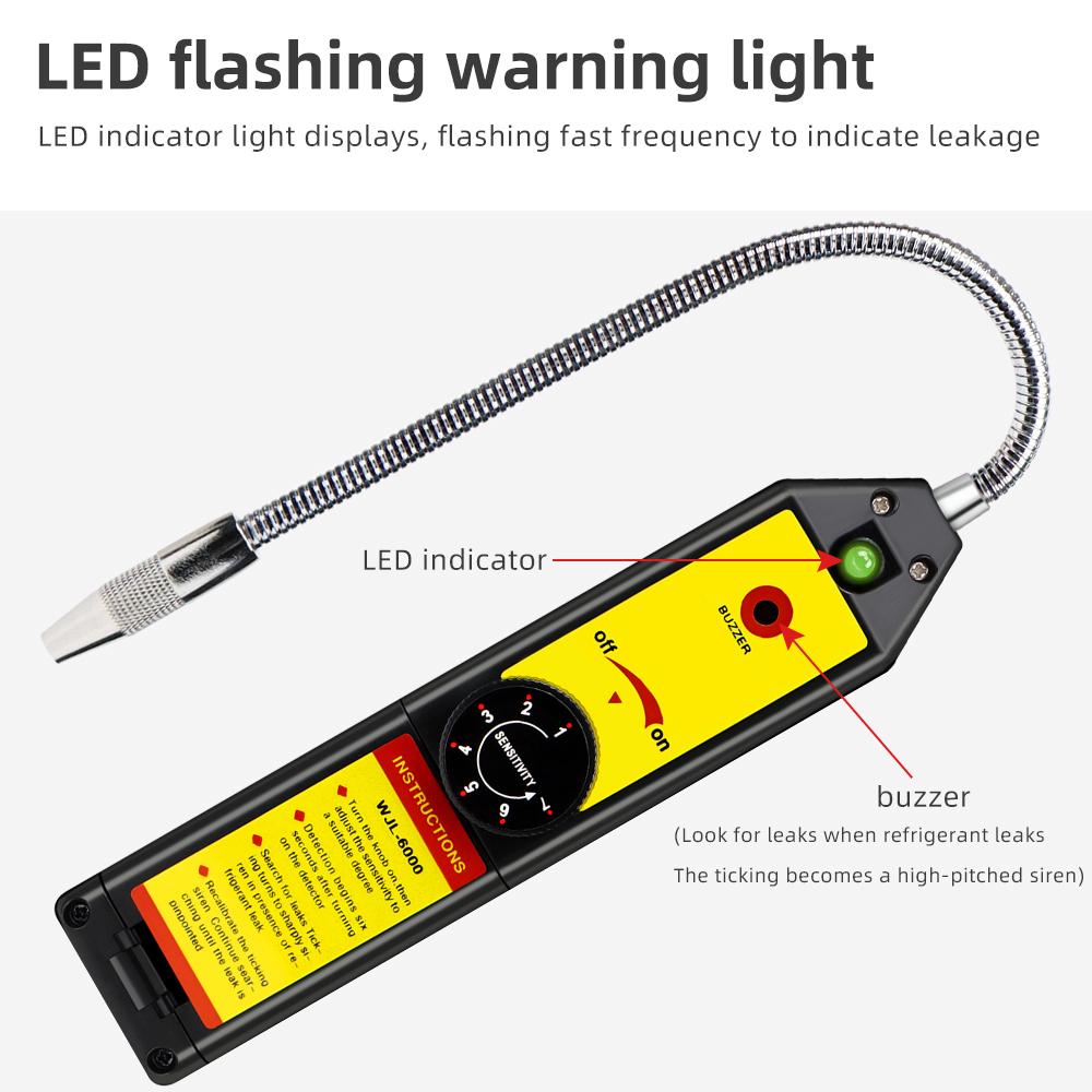 WJL-6000 Галогенный течеискатель R22a R410A R134A R4047A MP39 Детектор газа Анализатор фреона Тестер хладагента для кондиционирования воздуха