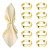 6/12Pcs Golden Napkin Rings Metal Circle Design Napkin Holders Buckles Family
