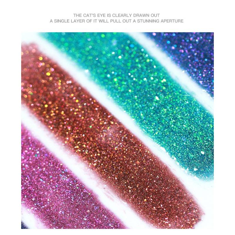 Универсальный цветной клей «кошачий глаз» Клей для лака для ногтей Laser Rainbow Glare Spar Rainbow Cat's Eye