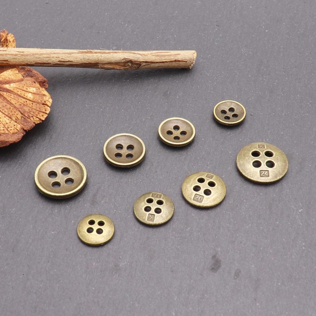 Retro Four-Eye Metal Button Shirt & Suit with Concealed Pocket and Hand-Sewn Round Buttons