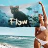 Пляжное полотенце F-Flow Cat Яркие банные полотенца для девочки Микрофибра Быстросохнущее Без песка для пляжа Йоги Спа Тренажерного зала Бассейна
