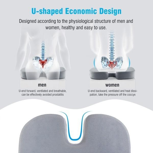 Гелевая подушка для домашнего офиса, подушка для автомобильного сиденья для ортопедического облегчения боли, удобная подушка для стула с памятью, защита поясничного отдела позвоночника