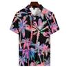 Men's Summer Hawaii Printed Golf Shirt Botton Short Sleeve Top Men's Casual Fashion Shirt
