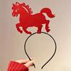 1/3Pcs 2026 New Year Headband Red Horse Headband Festive Spring Festival Party Hairband Holiday Selfie Prop
