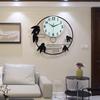 Large World Map Wall Clock, Metal Minimalist Modern Clock, Round Silent Non-Ticking Battery Operated Wall Clocks for Living Room/Home