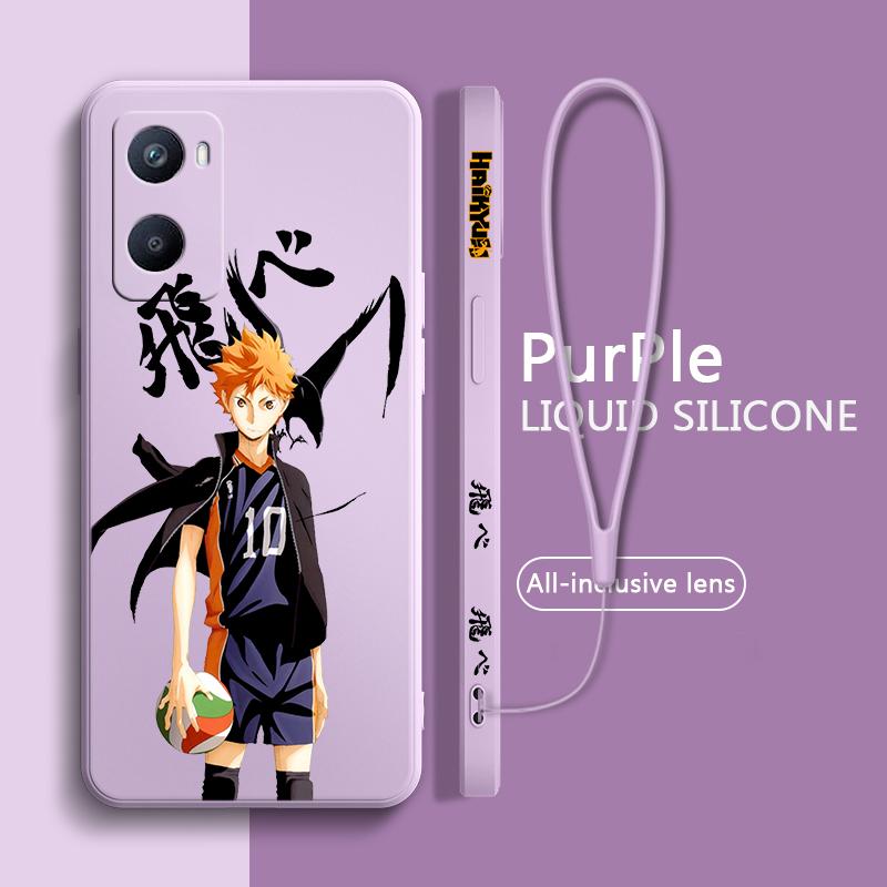 Haikyuu Animation For OPPO F21 A54S A53S A52 A33 A31 A16S A11S A9 A5 A1K A12 AX7 A5 Liquid Left Rope Phone Case
