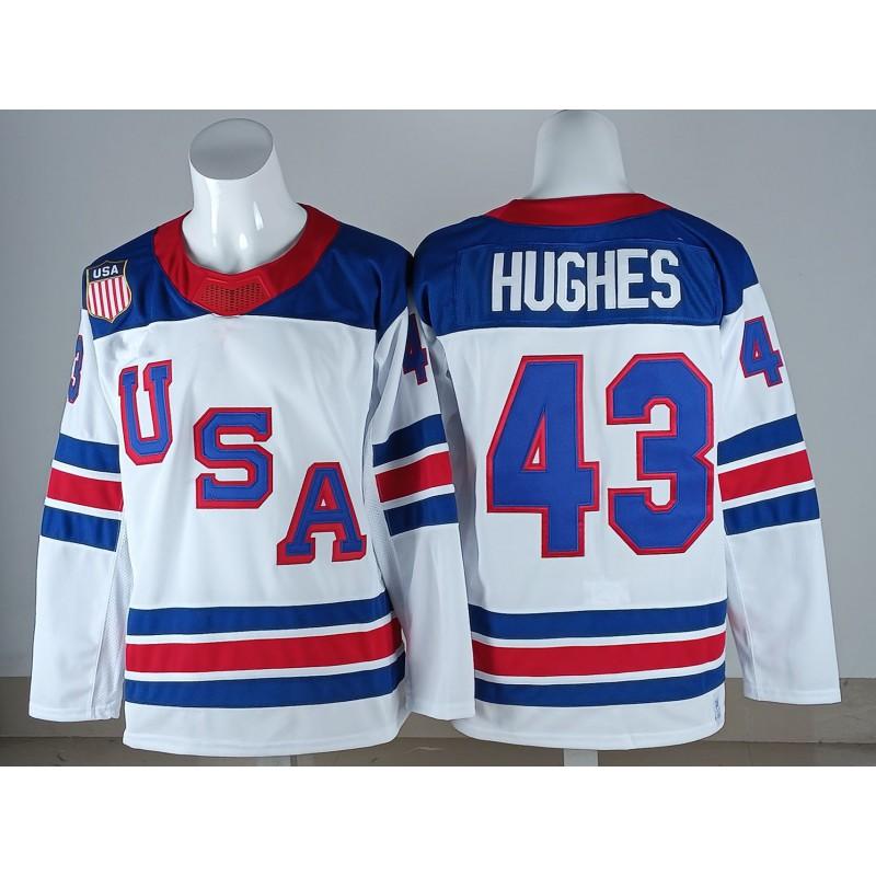 Mens Ice Hockey Jersey Custom Embroidered USA Team 7 19 21 86 Blue White Sportswear Sleeveless Performance Top