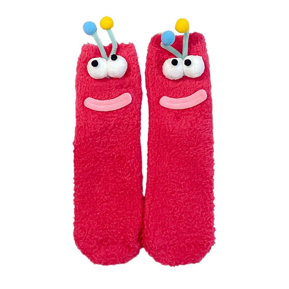 Милые 3D Мультяшные Плюшевые Носки Теплые Зимние Забавное Выражение Термоноски Мягкие Удобные Забавный Повседневный Дизайн для Женщин и Мужчин