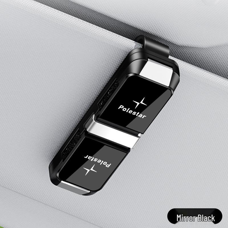 Совместимо с Polestar 2/3/4: Двусторонний зажим-держатель для очков и солнцезащитного козырька.