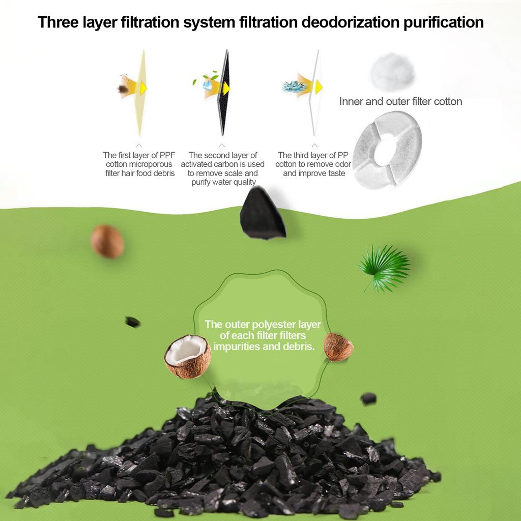 4pcs Pets Cat Water Fountain Filters Replacement Filters for Flower Fountain Cat Water Fountain Water Dispenser