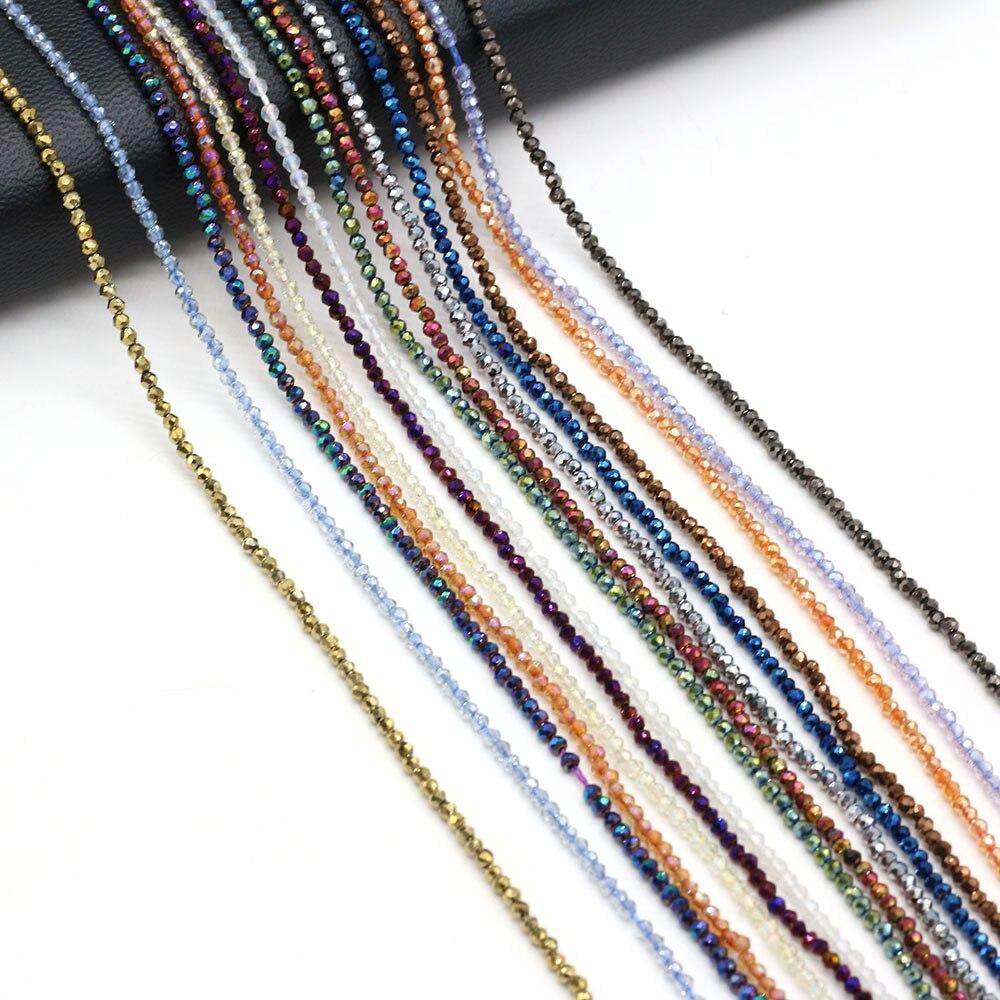 5 прядей, бусины из натурального камня с кристаллическим покрытием, цветные граненые маленькие бусины для изготовления ювелирных изделий, сделай сам, ожерелье, браслет, серьги, аксессуар