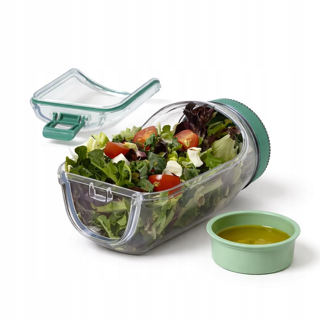 Lunchbox 2 in 1 salad jar with sauce container