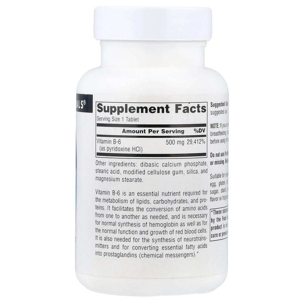 B-6, 500 mg, 100 tablets
