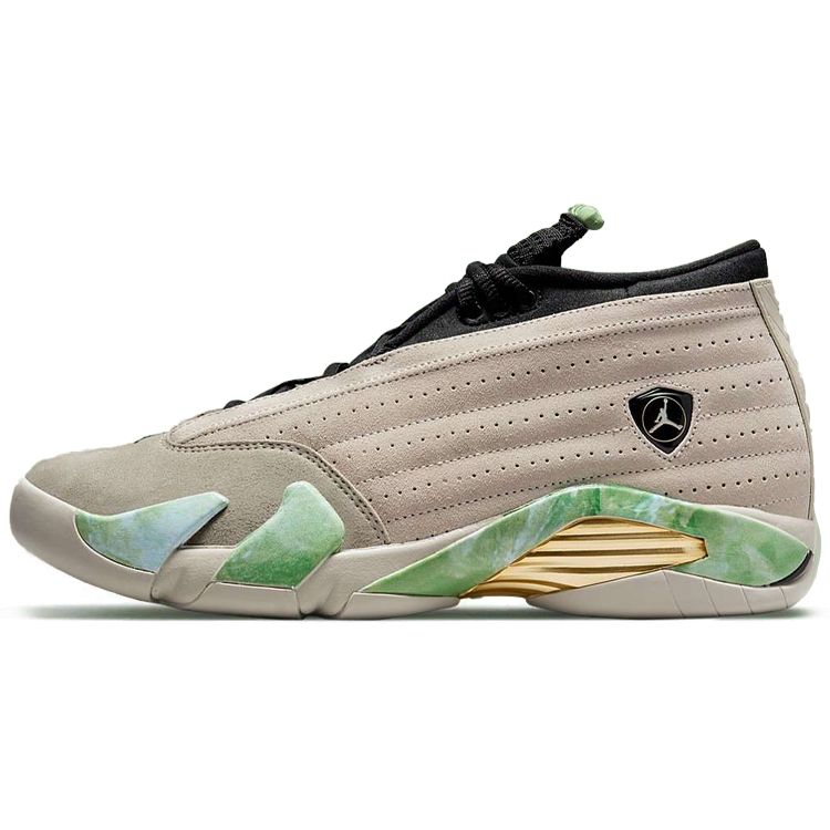 Aleali May X  Air Jordan 14 Retro Low SP Fortune Women Sneakers Tan Light-Sand White DJ1034-200