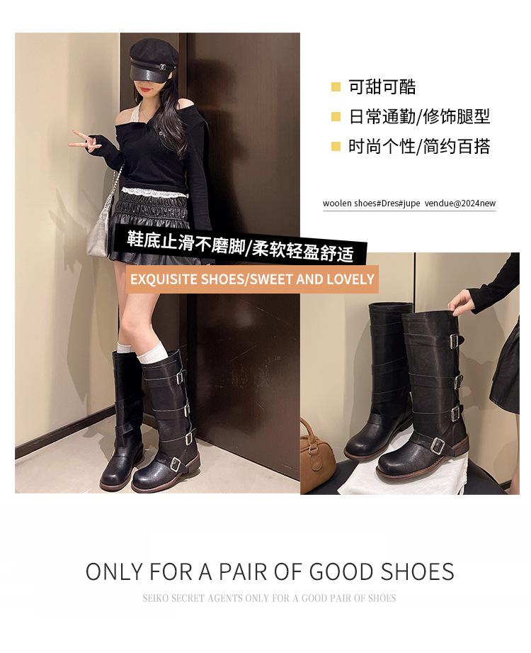 Сапоги женские 2025 новые летние сапоги толстая подошва популярные в этом году Merad западные ковбойские рыцарские сапоги