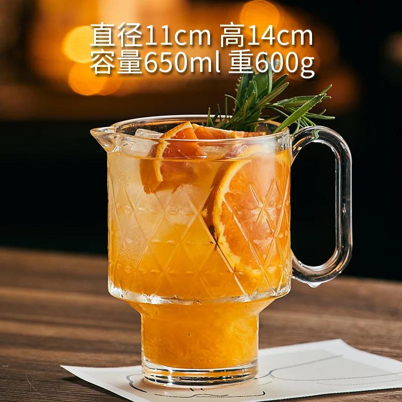 1 шт. 650 мл большая емкость для фруктовых стаканов с ручками коктейльный бокал летний лимонный чай чашки сока подходит для баров клубных встреч