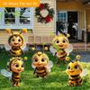 2D Flat 5-piece Set Cute Bee Friend Acrylic Garden Decoration for Patios, Lawns and Potted Plants - Ideal Holiday Gift