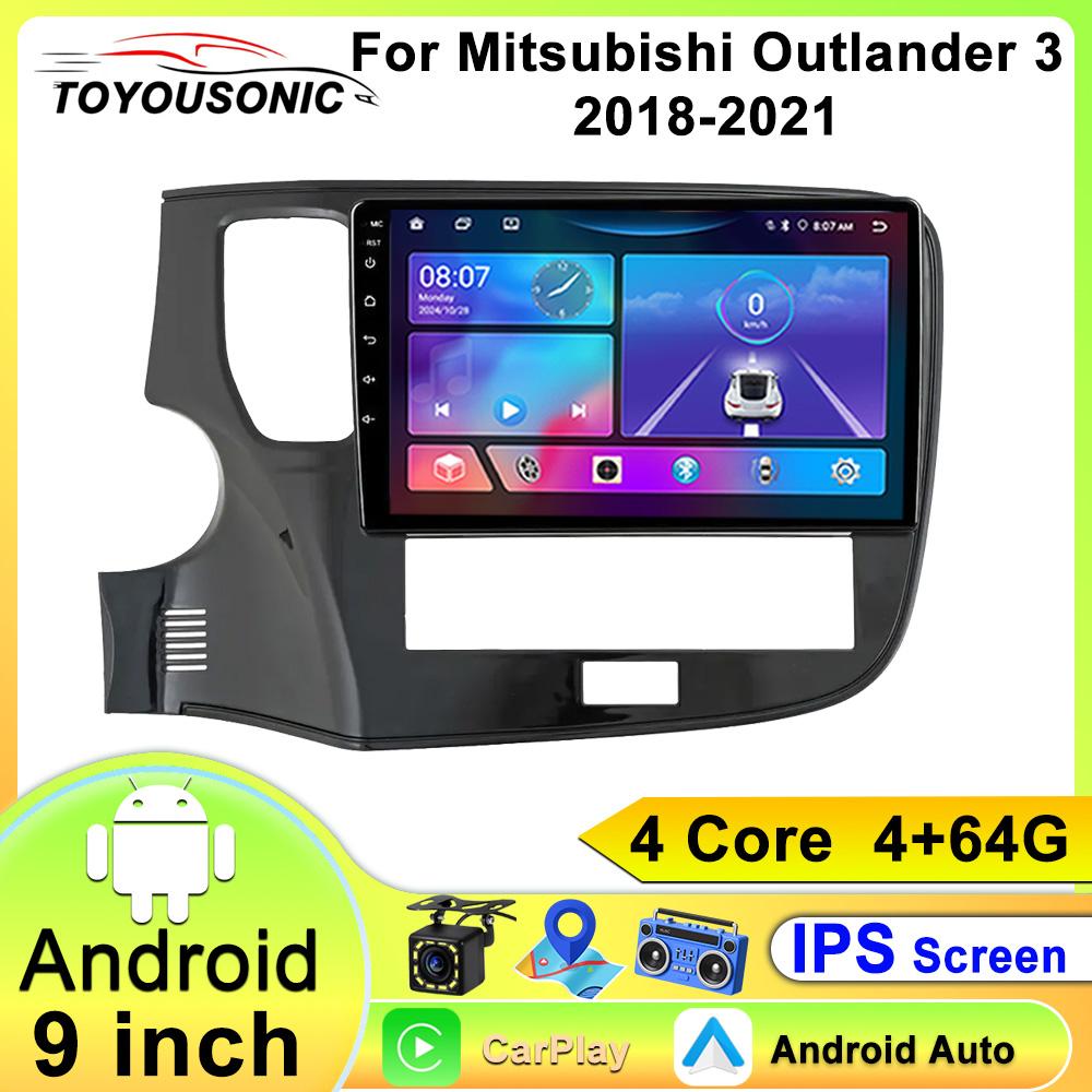 Автомобильный видеоплеер Toyousonic для Mitsubishi Outlander 2018-2021, GPS-навигация, встроенный DSP, CarPlay, Autoradio, головное устройство Android