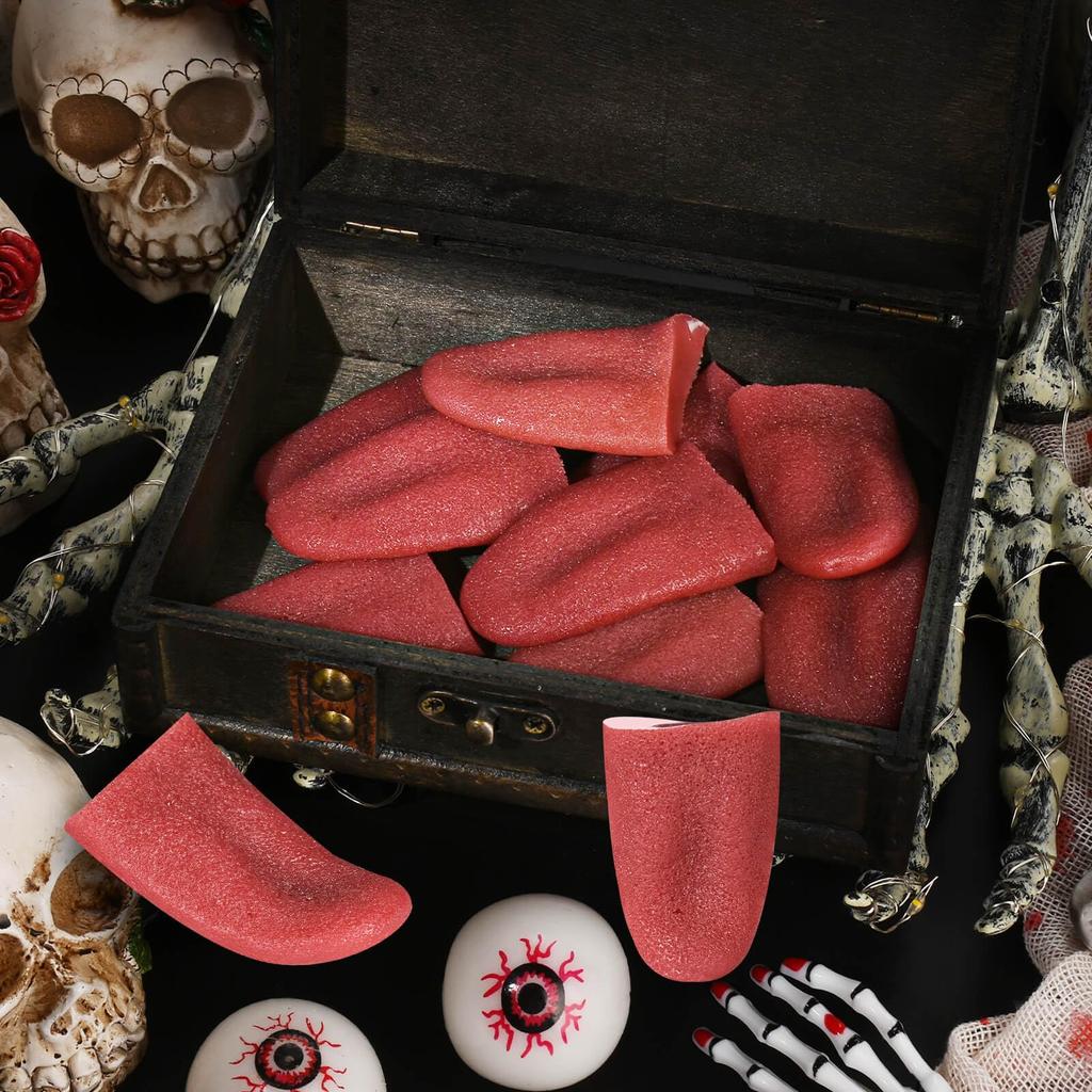 Halloween Silicone Fake Tongue Prank Prop Halloween Harmless Magic Trick Joke Horrible Stretchable Tongue Toys Party