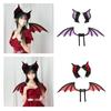 Bat Ears Headbands Teens Anime Cosplay Hairband Women Faux Furs Plush Hair Hoop for Cosplay and Themed Parties