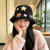 Women S Plush Star Bucket Hat Cute Warm Sun Protection For Autumn Winter