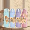 1PC Patterned Tabby Cat Animal Print 750ml Color Plastic Sports Water Bottle Leakproof Flip Straw Lid Suitable for Sports Office Home Use