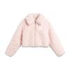 Li Ning X League Of Legends Collaboration Poro Solid Color Lapel Faux Shearling Loose Knit Jacket Women Outerwear Light-Pink AFDT948-2