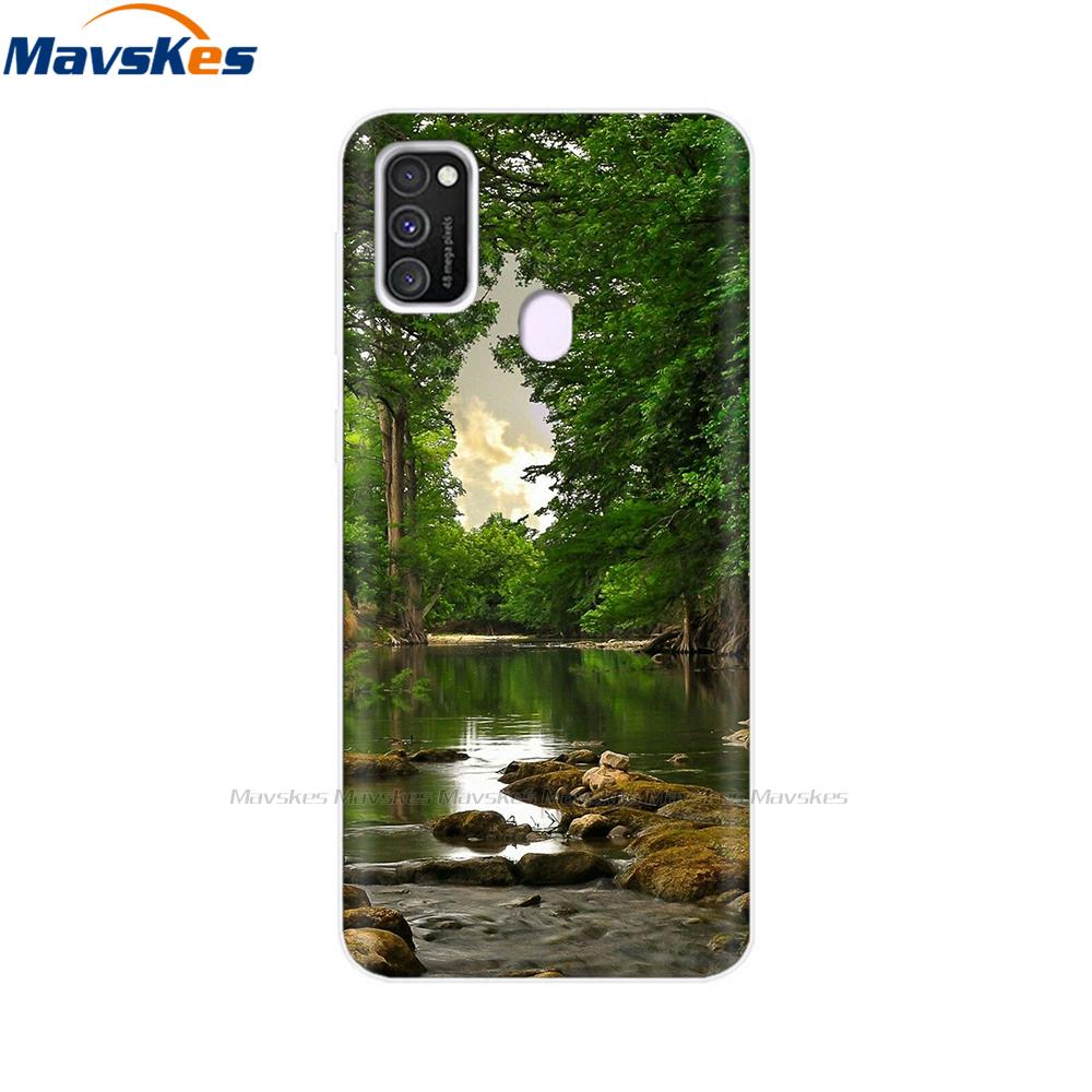 Чехол для Samsung Galaxy M21 Задняя крышка Мягкий силиконовый TPU Чехол для телефона Для Samsung Galaxy M20 M21 M30 M30s M31 Чехол Защитный бампер