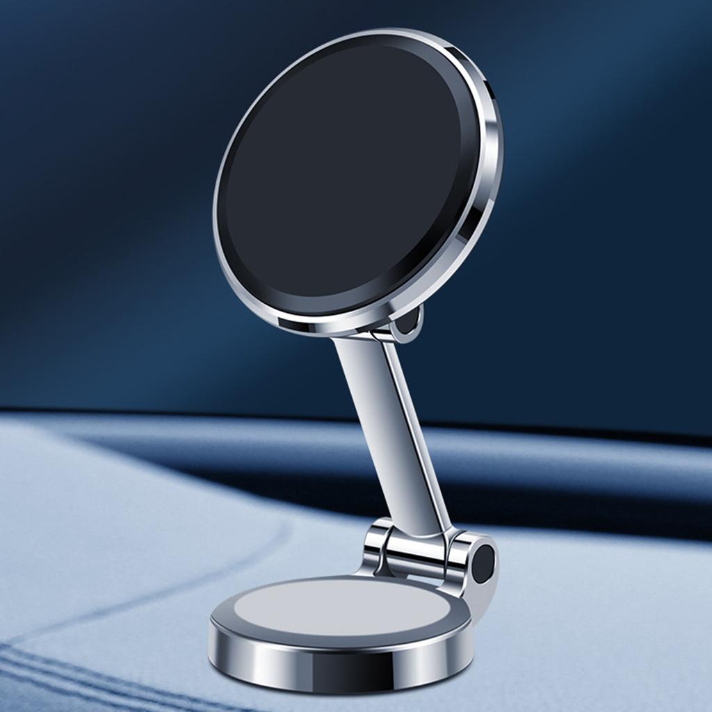 Magnetic Phone Holder for Car 10 Strong-Magnets Metal Folding Magnetic Car Phone Holder 360°Rotation Universal Dashboard