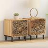 VidaXL Tables de Chevet 2 pcs, Armoires de Nuit avec Porte, Tables de Téléphone, Meubles de Rangement Chambre, Rétro, Bois 358209