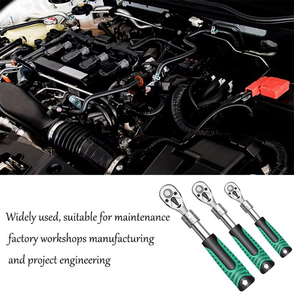 Drive Rotating Socket Wrench 72 Teeth Universal Wrench Retractable Ratchet Wrench Hand Tool